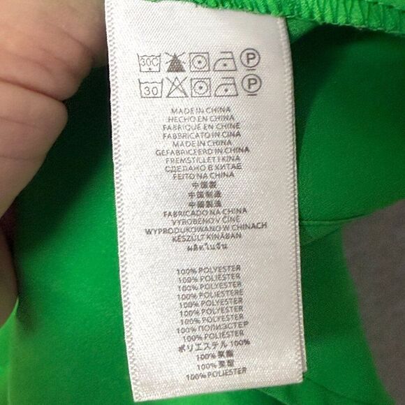 Michael Kors size Medium Green Zipper Front Blouse with Gold Zip Logo - Picture 7 of 7